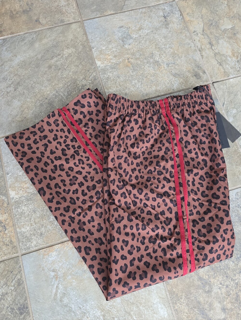 NWT Leopard Pants With Red Stripes